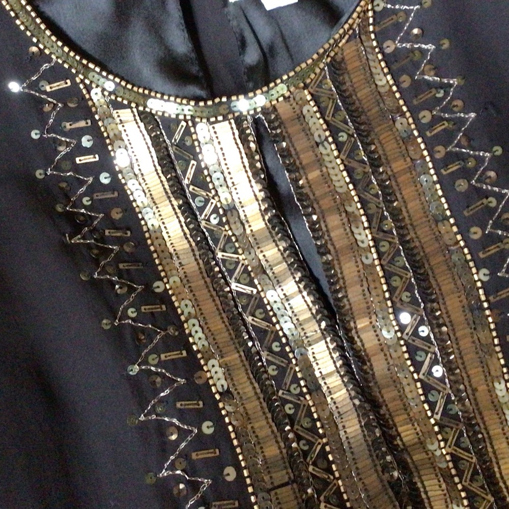 Parker embellished silk mini dress, black, small - Picture 3 of 10